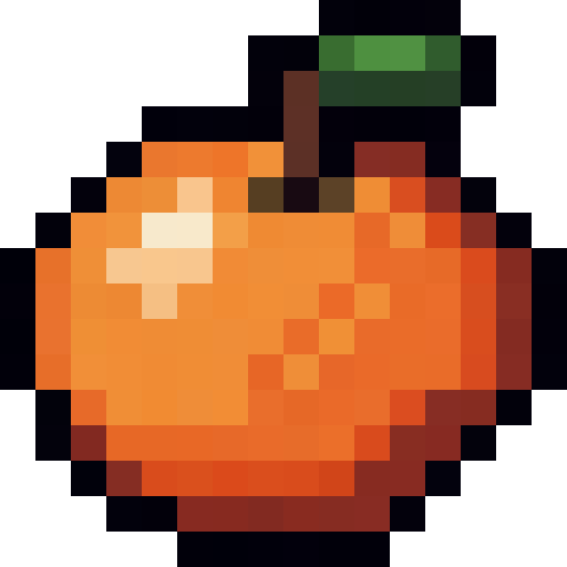 Orange Fruit Half — a Minecraft Item (2D) made with resourcepack.ai