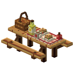 Picnic Table Feast — a Minecraft Model made with resourcepack.ai