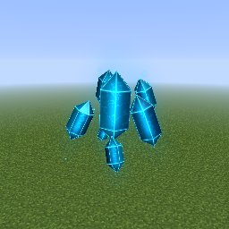 Cyan Crystal Cluster — a Minecraft Shader made with resourcepack.ai