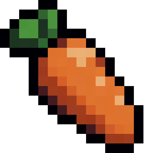Pixel Carrot — a Minecraft Item (2D) made with resourcepack.ai