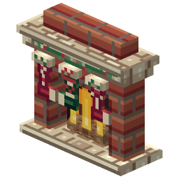 Christmas Brick Fireplace — a Minecraft Model made with resourcepack.ai