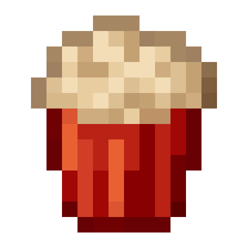 Popcorn Snack — a yellow Minecraft Item made with resourcepack.ai