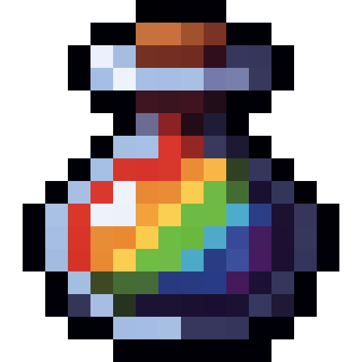 Rainbow Potion — a Minecraft Item (2D) made with resourcepack.ai