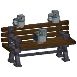 Bench With Pigeons — a Minecraft Model made with resourcepack.ai