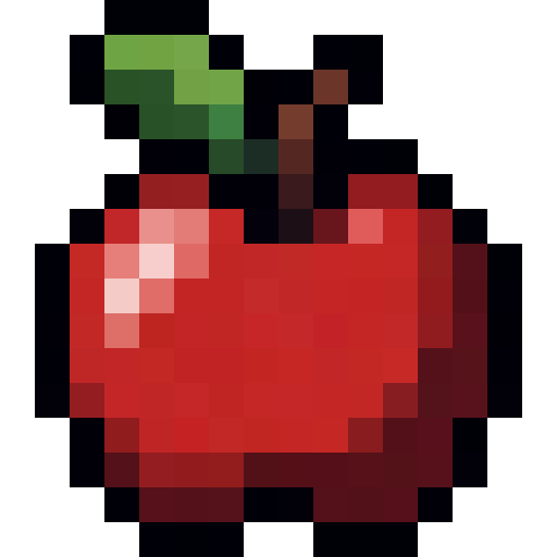 Red Apple With Leaf — a Minecraft Item (2D) made with resourcepack.ai