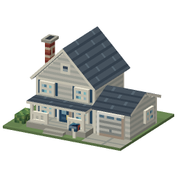 American Suburban House — a Minecraft Model made with resourcepack.ai