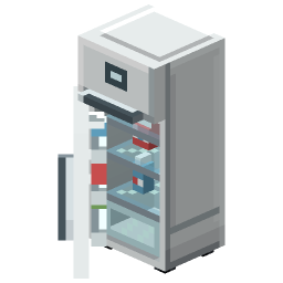 Open Fridge Freezer — a Minecraft Model made with resourcepack.ai