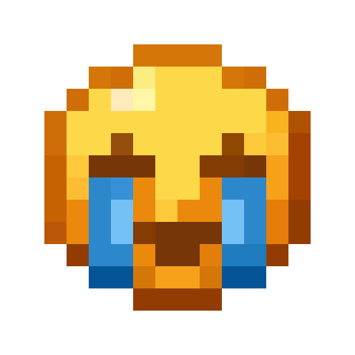 Crying Face — a yellow Minecraft Icon made with resourcepack.ai