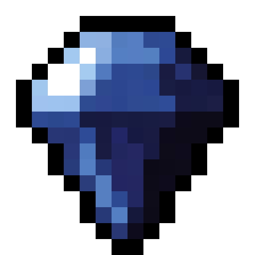 Sapphire Gem — a faceted Minecraft Item (2D) made with resourcepack.ai