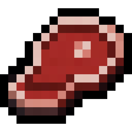 Raw Steak — a Minecraft Item (2D) made with resourcepack.ai