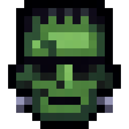 Frankenstein Monster Head — a head Minecraft Item (2D) made with resourcepack.ai