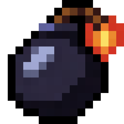 Lit Fuse Bomb — a Minecraft Item (2D) made with resourcepack.ai