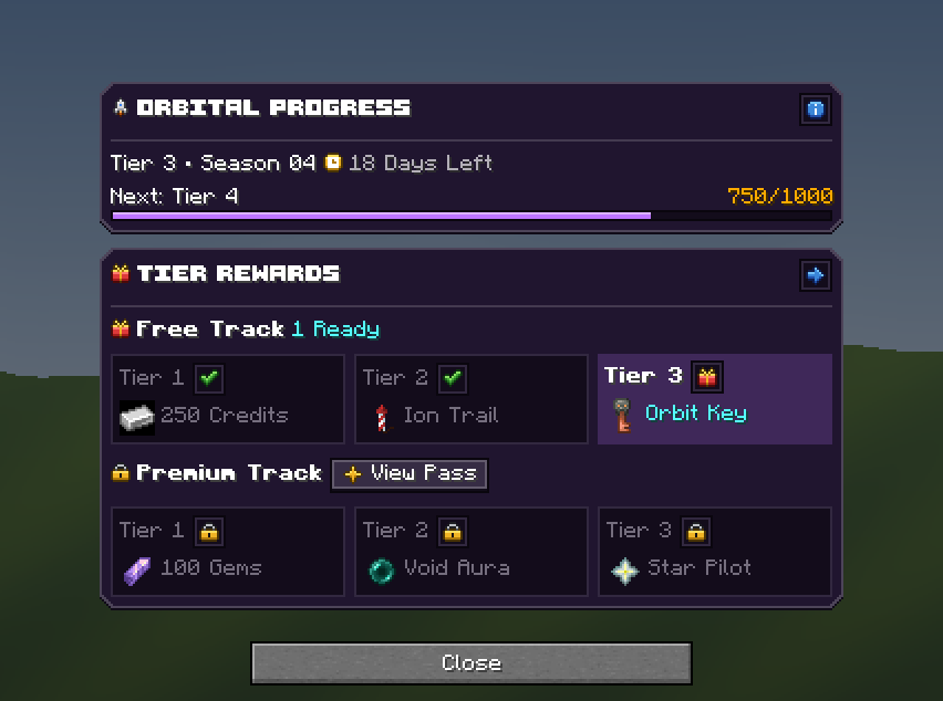 Orbital Progress — a Minecraft Dialog made with resourcepack.ai