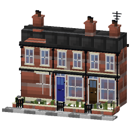 British Terraced House — a urban Minecraft Model made with resourcepack.ai