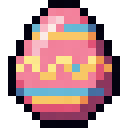 Pink Striped Easter Egg — a easter Minecraft Item (2D) made with resourcepack.ai