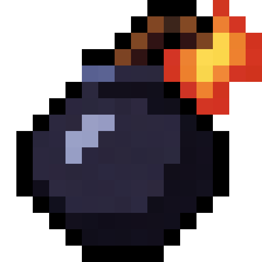 Lit Fuse Bomb — a Minecraft Item (2D) made with resourcepack.ai