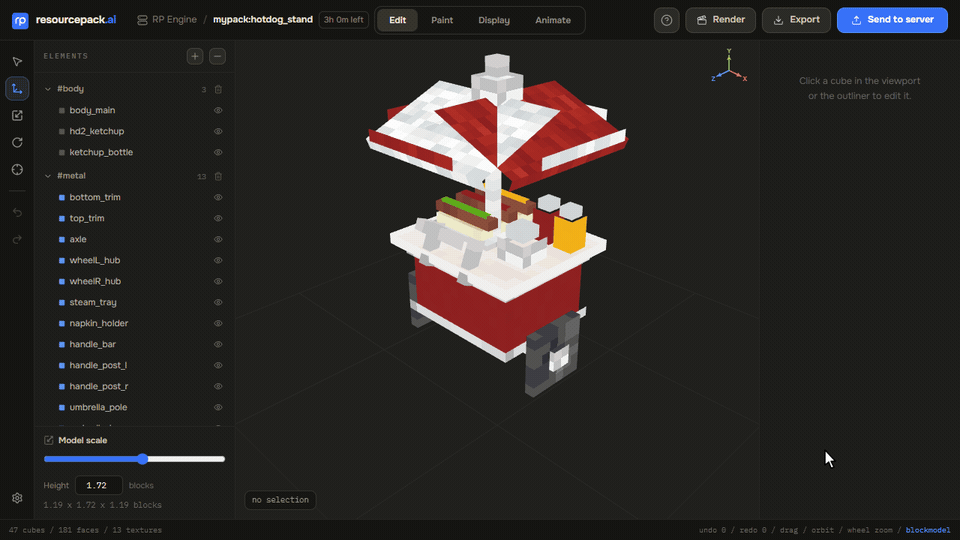 Editing a model in the browser and sending it back to the server